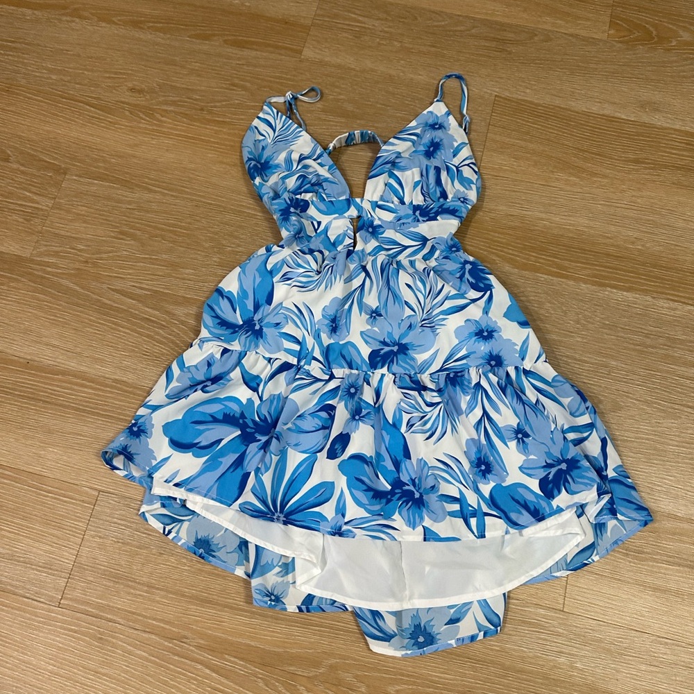 Blue floral dress